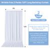 10FTx12FT White Wrinkle-Free Wedding Backdrop Curtain -Silky Washable White Polyester Drapes for Baby Showers, Birthday Parties, Photography, and Wedding Receptions-2 Panels 5FTx12FT view 4