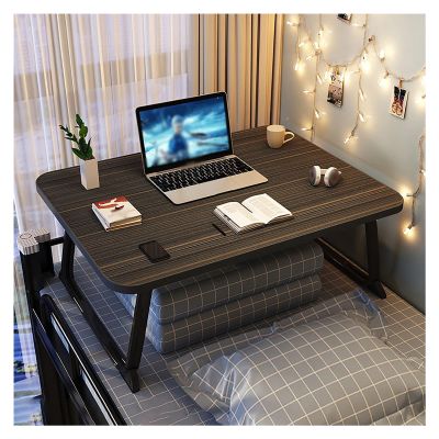 Bed Tray Table,Bed Study Table,Laptop Bed Table Lap Standing Desk, Folding Bed Tray Stand Steel Legs(Color:Black,Size:60x40x28cm)