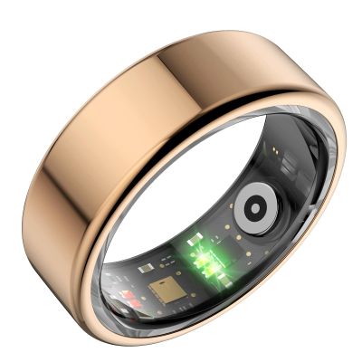 DirectNine Basics Smart Ring, 5.1 Sensitive Body Temperature Wearable Smart Ring Pedometer Sleep Monitoring Electric Book Page Turning Music Control for Women (11#), Rose Gold, Generic7q58rwv4tc-18