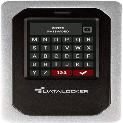 DataLocker DL4 FE 2TB USB-C / -A Hard Drive with AES-256bit Hardware Encryption, Colour Display and FIPS 140-2 Level 3 Certification, DSGVO/GDPR Compliant, DL4-2TB-FE