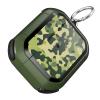 YOUULAR Camo Case for AirPods 2/AirPods Headphone Cases, Military Hard Shell Camouflage Protective Cover with Carabiner, ArmyGreen view 1