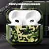 YOUULAR Camo Case for AirPods 2/AirPods Headphone Cases, Military Hard Shell Camouflage Protective Cover with Carabiner, ArmyGreen view 2
