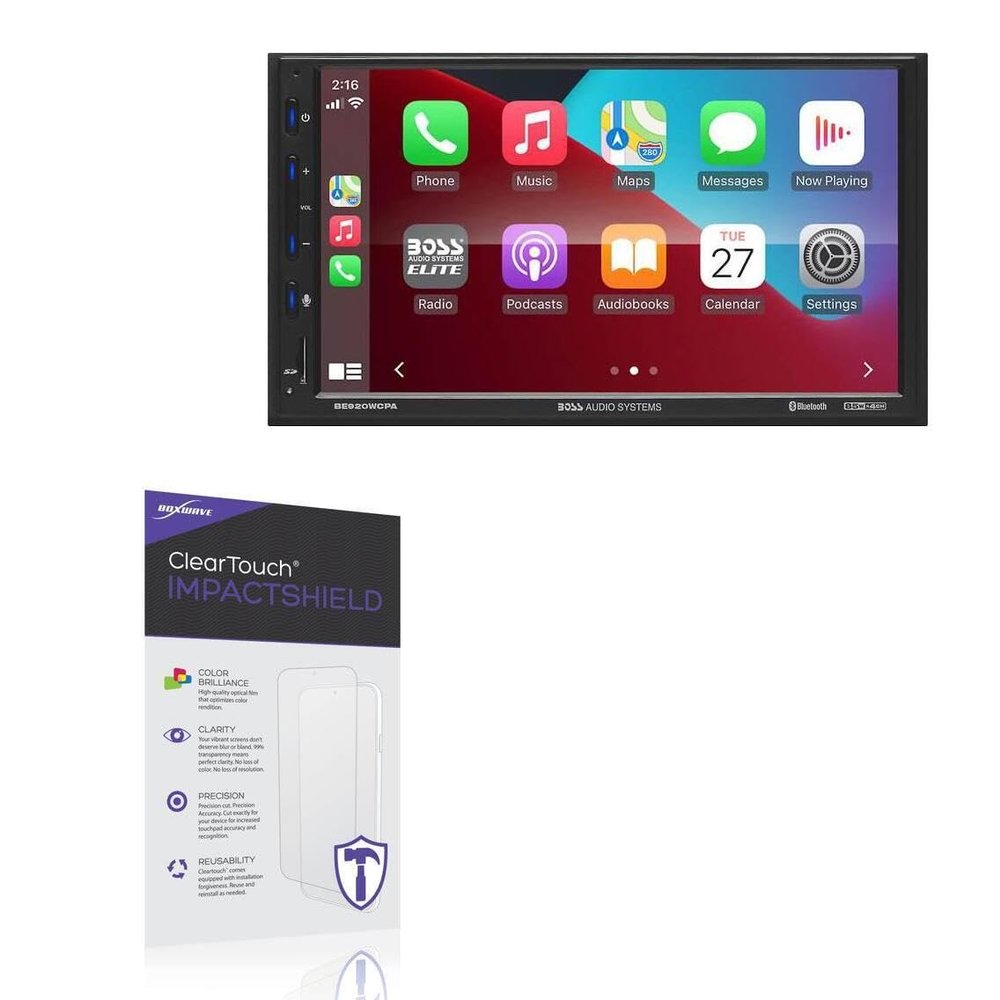 BoxWave Screen Protector Compatible with BOSS Audio BE920WCPA - ClearTouch ImpactShield (2-Pack), Impenetrable Screen Protector Flexible Film