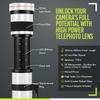 High-Power 420-1600mm f/8.3 HD Manual Telephoto Zoom Lens for Canon EOS 80D, 90D, Rebel T3, T5, T7, 70D, 5D, 6D II, 7D II Cameras WHITE view 2
