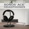 Sanus Sonos Ace Headphones Stand - Premium Stand w/Silicone Cradle Prevents Creasing & Built-in Cable Management w/Magnetic Clip for Fast Charging - Tool-Free Setup - Black Sonos Headphones Holder view 2