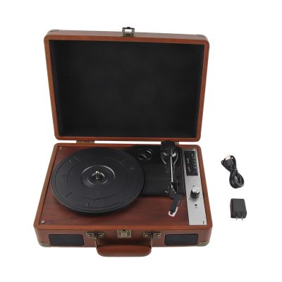 DirectNine Basics Vintage Record Player, Turntable Phonograph 3 Speed Pleasant Sound Small Built in Speaker 100240V for Living Room (US Plug), Genericomd6g8k7i3-13