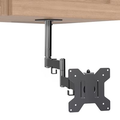 VIVO Under Cabinet Articulating 13 to 27 inch Single Monitor and Small TV Mount, Height Adjustable Long Extension Arm, Max VESA 100x100, Black, MOUNT-VC01A