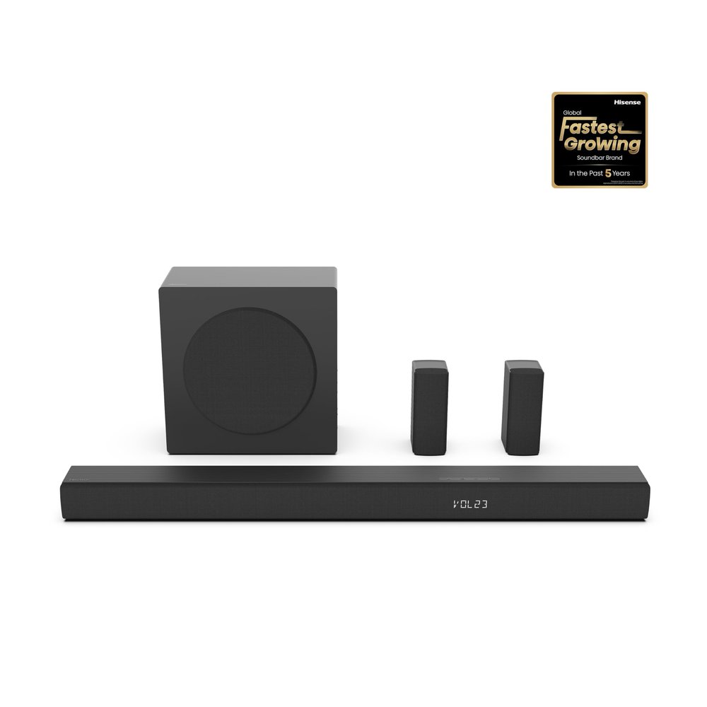 Hisense HS5100 5.1Ch Sound Bar with Wireless Subwoofer, 540W, Dolby Digital Plus, Bluetooth 5.3, EzPlay, Roku TV Ready, DTS: X, HDMI/AUX/ARC/Optical/USB (HS5100, 2024 Model)