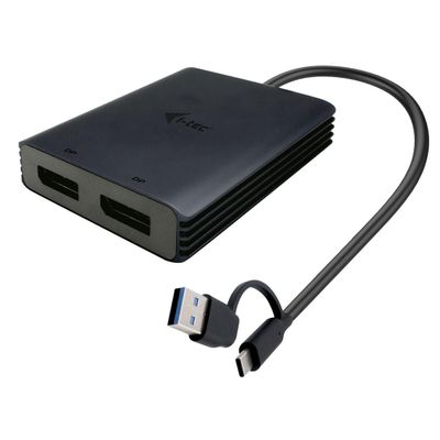 i-tec USB-A/USB-C Dual 4K/60Hz DisplayPort Video Adapter