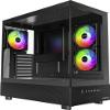 MONTECH XR-B, ATX Mid-Tower PC Gaming Case, 3x120mm ARGB PWM Fans Pre-Installed, Full-View Dual Tempered Glass Panel, Wood-Grain Design I/O Interface, 4090 GPUs, 360mm Radiator Support, Black view 1