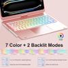 Keyboard Case for iPad Pro 13-inch (M4, 2024), Trackpad, 360 Rotatable, Bluetooth Keyboard Cover, 7 Color Backlit with Pencil Holder for iPad Pro 13 (SM-A2925/A2926/A3007), Auto Sleep/Wake, Rose Gold view 3