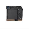 A6700 Case, BMAOLLONGB Handmade Genuine Real Leather Metal Bottom Half Camera Case Bag Cover for Sony Alpha A6700 with Hand Strap (Brown) view 2