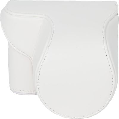 BMAOLLONGB ZV-E10 Case, Premium PU Leather FullBody Camera Case Bag Cover for Sony ZV-E10 With Neck Strap (White)
