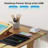Desk Clamp Power Strip, Surge Protector with 5 AC Outlets and 3 USB Ports, Desk Mount Charging Station, Fit 1.97in Tabletop Edge Thick, 6FT Extension Cord, for Home Office Gaming Accessories view 4
