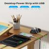 Desk Clamp Power Strip, Surge Protector with 5 AC Outlets and 3 USB Ports, Desk Mount Charging Station, Fit 1.97in Tabletop Edge Thick, 6FT Extension Cord, for Home Office Gaming Accessories view 4