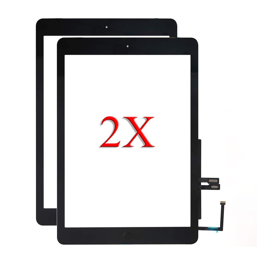 for iPad 6 6th Gen A1893 A1954 Screen Replacement 2 Pack 9.7 Inch Digitizer, for iPad 6 6th Gen Touch Screen Digitizer Replacement with Home Button(Black)