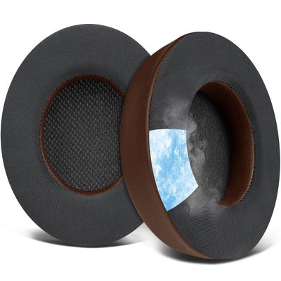 SOULWIT Cooling Gel Ear Pads Replacement for Corsair Virtuoso RGB Wireless XT SE Gaming Headset, Earpads Cushions with High-Density Noise Isolation Foam, Added Thickness - Dark Coffee