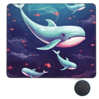 Mousepad with Anti-Slip Rubber Base Computer MouseMat Whale Mousepad Washable MousePads for Computers Office Desk Mat Desktop Protector Mat for Lapto Office Home