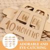 DirectNine Basics 15pcs Baby Milestone Cards - Wooden Monthly Milestone Photo Cards Pregnancy Journey Milestone Markers to Commemorate Babys First Year of Life, 15.00X8.50X0.25CM, Beige, OR19Z43D119ECRQCJ view 3