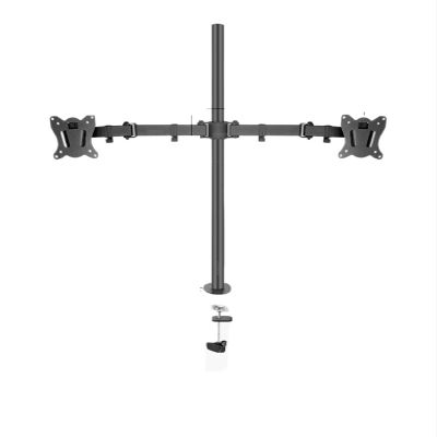 AVXANKTG 80cm DL-T902-280II Long Arm Tilt Swivel 10"-27" Dual Monitor Desk Stand Stand Clip Grommet Hole Base PC Mount 12kg(Size:DL-T902-280-G)
