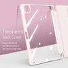 Aidashine Case for iPad Air 13 Inch M2 2024/ iPad Pro 12.9 (6th/5th Gen 2022/2021) with Pencil Holder, Shockproof Hard Shell Clear Cover,Pink view 3