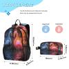 ALAZA Flamingo in The Fire and Water Backpack Bookbag Notebook Laptop Bag Casual Travel Daypack with Lunch Bag for Women Men view 2