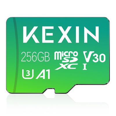 KEXIN 256GB Micro SD Card with Adapter - Up to 90MB/s 4K, V30, A1, C10, 4K UHD High Speed microSDXC UHS-I Memory Card Compatible with Action Camera Drone Game Console Smartphone Tablet,256 G,Single