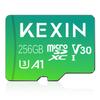 KEXIN 256GB Micro SD Card with Adapter - Up to 90MB/s 4K, V30, A1, C10, 4K UHD High Speed microSDXC UHS-I Memory Card Compatible with Action Camera Drone Game Console Smartphone Tablet,256 G,Single view 1