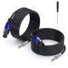 EPYOADO 2 Pack 33 feet (10M) Speakon to 1/4" Male Speaker Cables, Professional 12 Gauge Heavy Duty Cord Wire, 6.35mm Connection Cord view 1