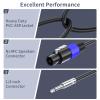 EPYOADO 2 Pack 33 feet (10M) Speakon to 1/4" Male Speaker Cables, Professional 12 Gauge Heavy Duty Cord Wire, 6.35mm Connection Cord view 2