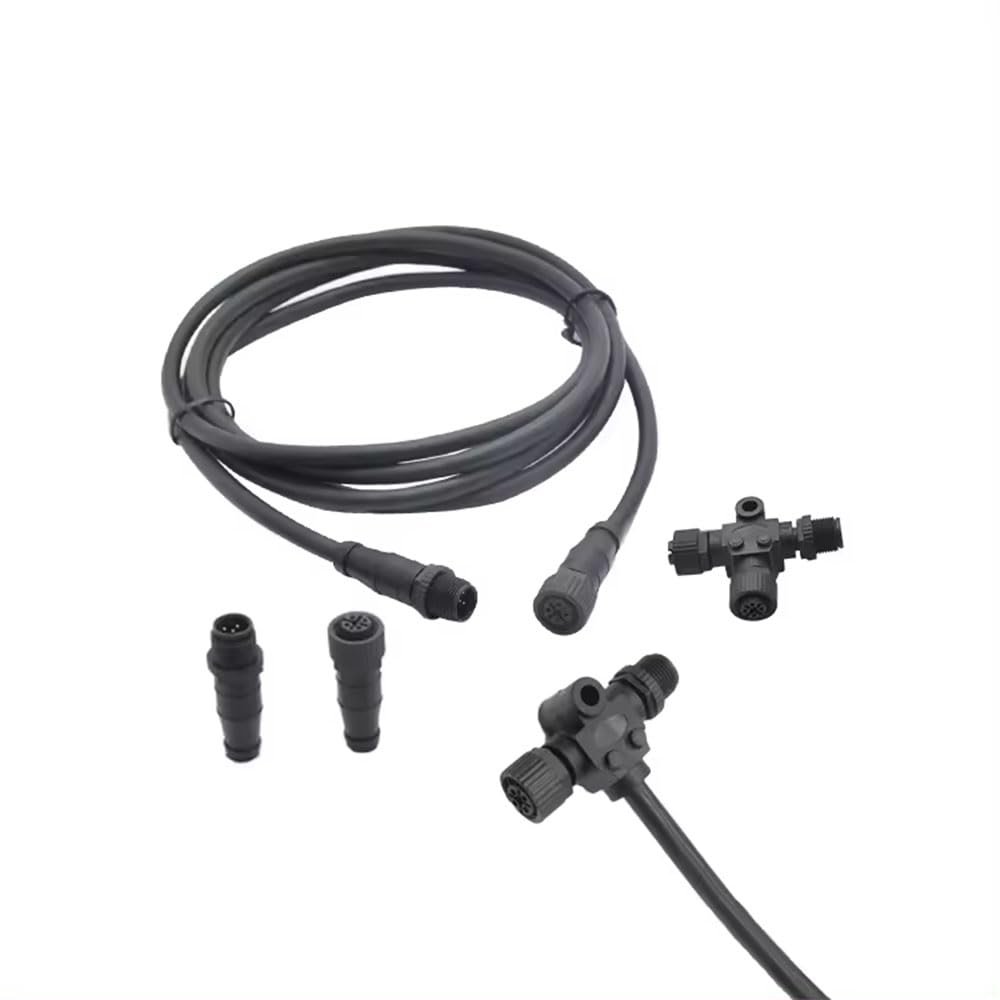 5kit Marine NMEA 2000 Connector NMEA 2000 Starter Kit Drop Cable Terminator T-Connector Wire M12 5pin Connector M12 Waterproof Cable