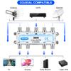 TKCHAX 8 Way Coaxial Cable Splitter,Support 10-2602MHz, RG6 Compatible, Nickel-Plated for Cable Splitter,Work with CATV, Satellite TV,Antenna System and MoCA Configurations view 2