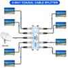 TKCHAX 8 Way Coaxial Cable Splitter,Support 10-2602MHz, RG6 Compatible, Nickel-Plated for Cable Splitter,Work with CATV, Satellite TV,Antenna System and MoCA Configurations view 3