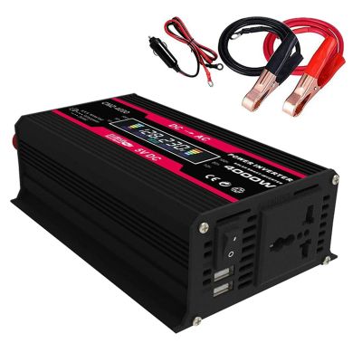 Power Inverter 300 Watt, Car/Home 12V Dc to 110V Ac Converter, with Dual Smart Fans, for Home, Rv, Boat, Emergency