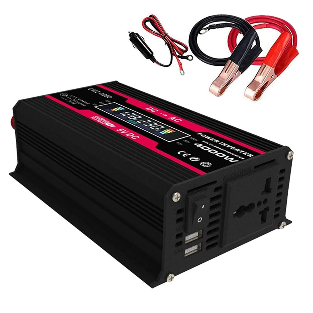 Power Inverter 300 Watt, Car/Home 12V Dc to 110V Ac Converter, with Dual Smart Fans, for Home, Rv, Boat, Emergency