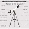 Portable Monocular Astronomical Refractor Telescope, High Magnification Outdoor Professional Astronomical Telescope 270X Monocular Optical Refractor Design Portable Tripod view 2