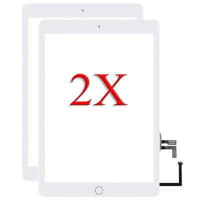 for iPad 5 5th Gen A1822 A1823 2017 Screen Replacement 2 Pack 9.7 Inch Digitizer, for iPad 5 5th Gen Touch Screen Digitizer Replacement with Home Button(White)