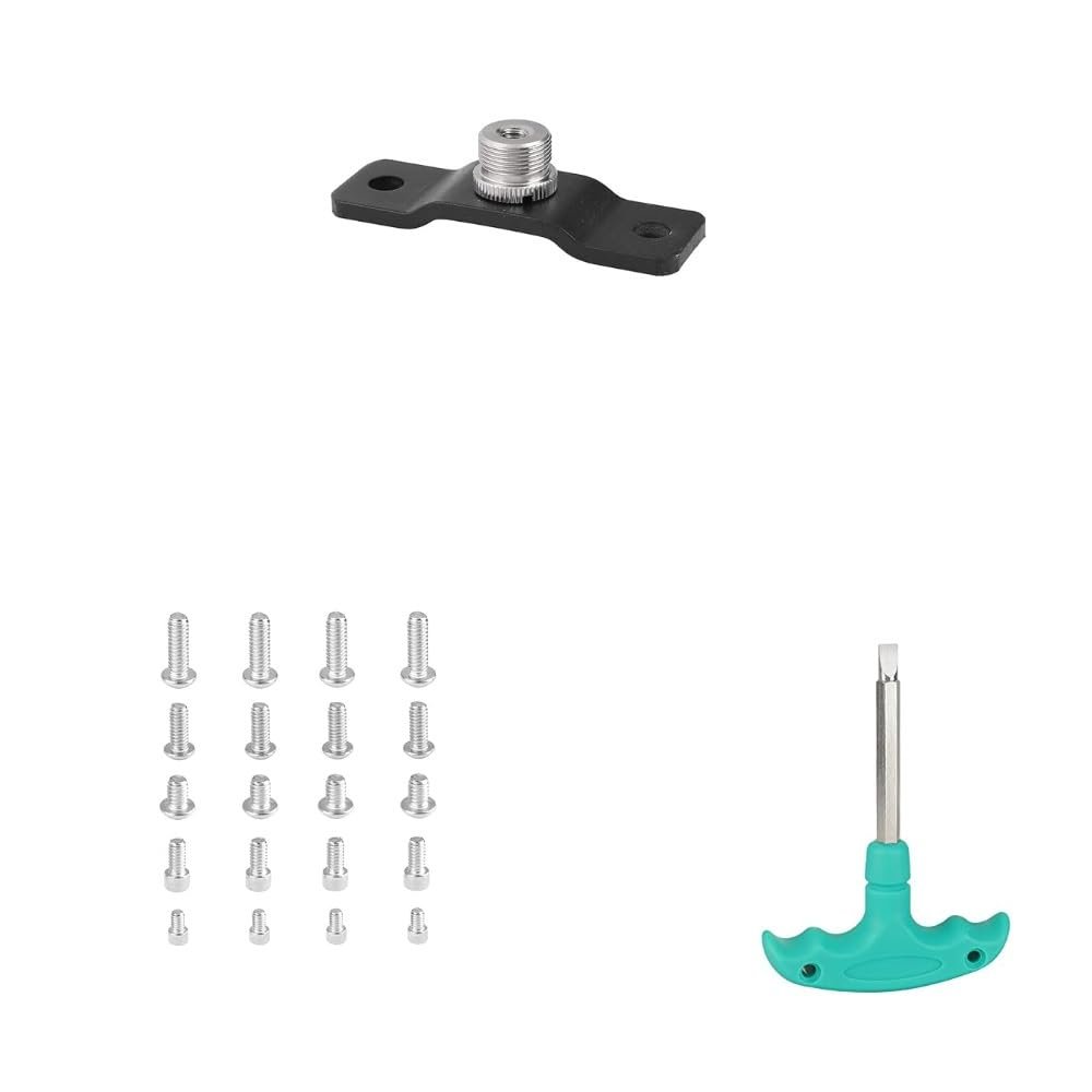 CAMVATE 5/8'' Male to 1/4'' Female Microphone Screw + 1/4"-20 Stainless Steel Screw Pack + Straight Screwdriver Assembly Tool