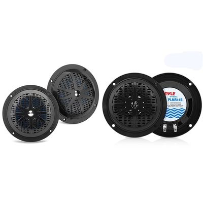 Pyle Marine Speakers Bundle - 5.25 Inch 100 Watt and 4 Inch 15 Oz Magnet Waterproof Stereo Sound System