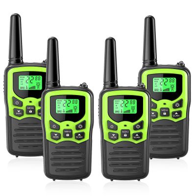 MOICO Walkie Talkies for Adults with 22 FRS Channels, LED Flashlight, VOX Scan LCD Display, Long Range Family Walkie Talkie Radios for Hiking Camping Trip (Green)