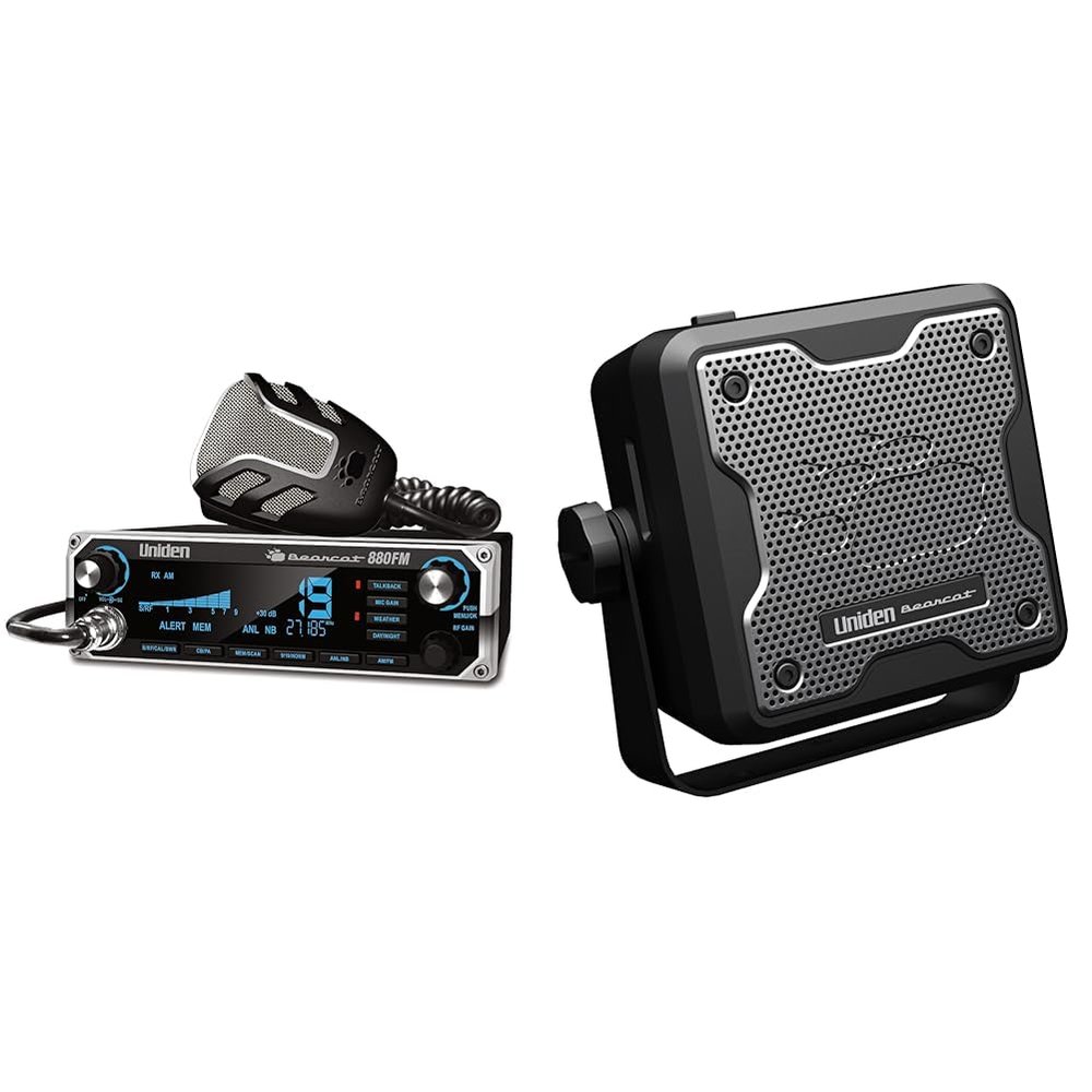 Uniden Bearcat 880FM 40 Channel CB Radio and 15W External Speaker for Scanners/CB Radios