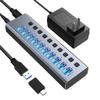 ZHCHAO Aluminum 10-Port USB3.0 Docking Station Multifunctional Hub Standalone Switch Hub(Color:D) view 1