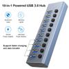 ZHCHAO Aluminum 10-Port USB3.0 Docking Station Multifunctional Hub Standalone Switch Hub(Color:D) view 2