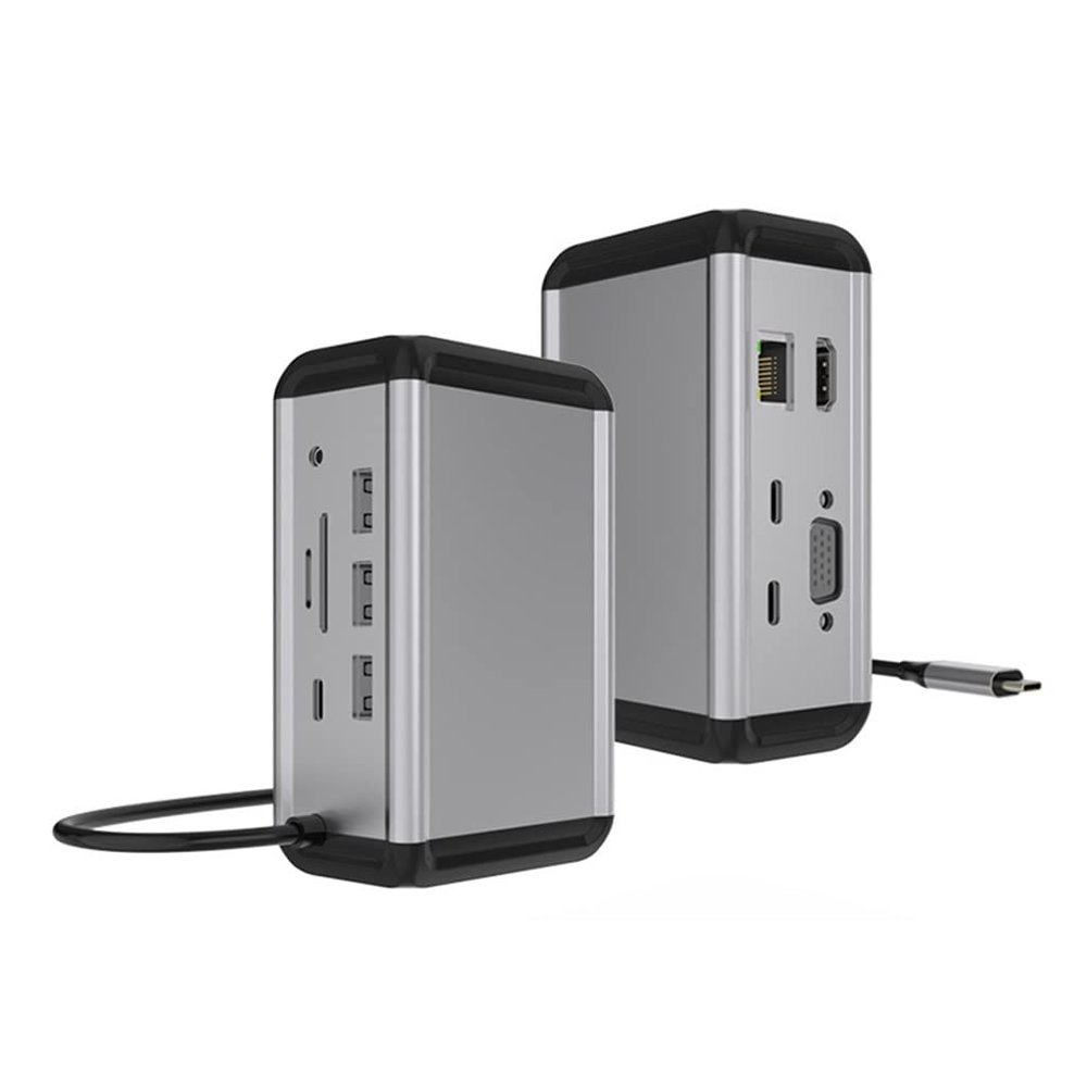 ZHCHAO 12-in-1 Type-c Docking Station hub hub usb3.0/PD100W Vertical Desktop Docking Station