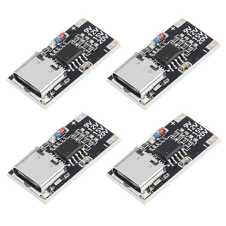 4PCS USB-C PD Trigger Board Module PD/QC Decoy Board Fast Charge USB Type-c to 12V High Speed Charger Power Delivery Boost Module for Laptop Router