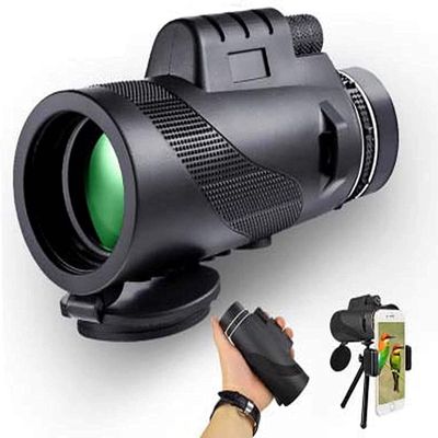 DirectNine Basics Portable Monocular 40X60 High Power Monocular for Adults, High Definition Waterproof Monoculars Scope with Smartphone Adapter & Tripod, Multi Coated O