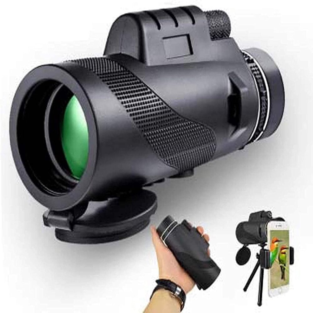 DirectNine Basics Portable Monocular 40X60 High Power Monocular for Adults, High Definition Waterproof Monoculars Scope with Smartphone Adapter & Tripod, Multi Coated O