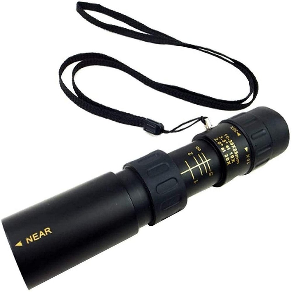 DirectNine Basics Portable Monocular All Metal Monocular, 10-30X Zoom External Telephoto Lens, Outdoor Mobile Phone Dual-Adjustment Zoom Telescope