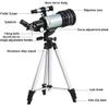 DirectNine Basics Portable Monocular Astronomical Telescope, 300/70mm Refractor Telescope 150X Lens Monocular Telescope with Phone Holder Adjustable Tripod 3X Barlow Lens Moon Filter view 2