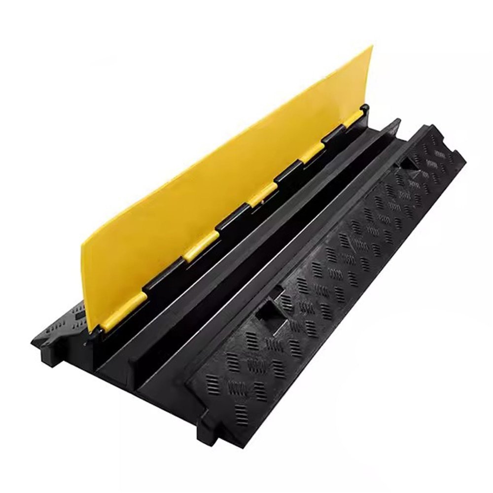 CYHTYM Cable Protector Ramp Heavy Duty Rubber Cable Protector Ramp, 11000lbs Axle Capacity Floor Soft Wire Speed Bump Ramp, Used for Wires and Hoses